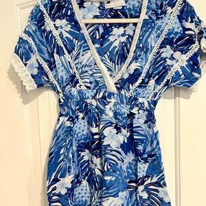 Blue Floral XS Dress/Cover-up